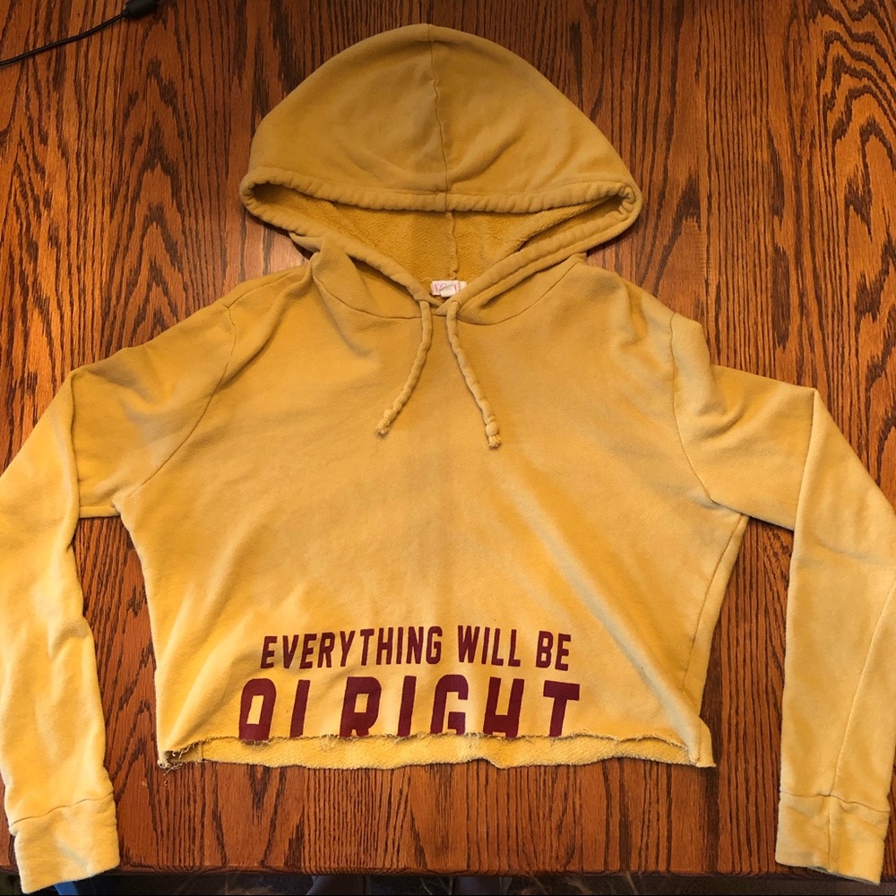 Mustard yellow cropped sweatshirt